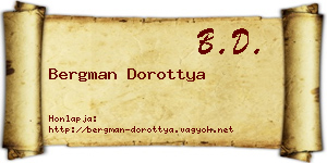Bergman Dorottya névjegykártya